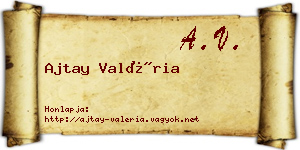 Ajtay Valéria névjegykártya