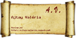 Ajtay Valéria névjegykártya